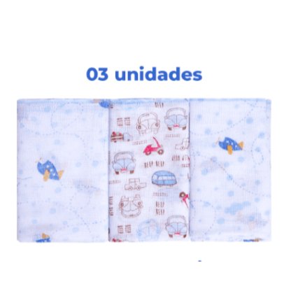 Pano De Boca Bebê Kit com 3 Fraldinha Paninho Toalhinha
