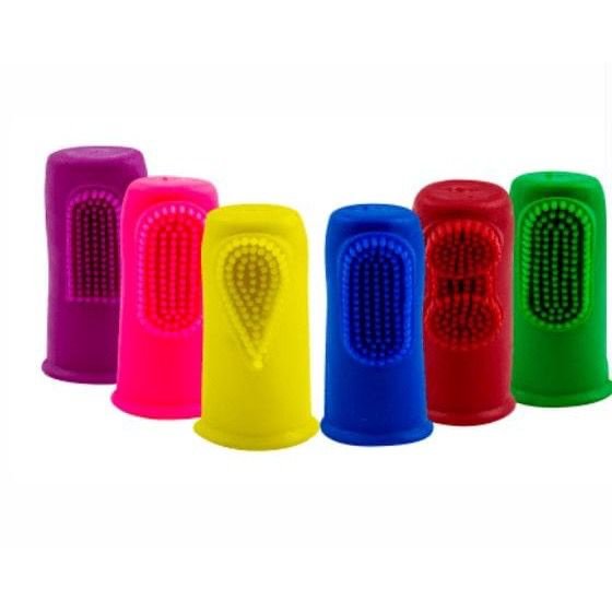 Escova Dental para Cachorro e Gato Pet - Silicone Cores Sortidas