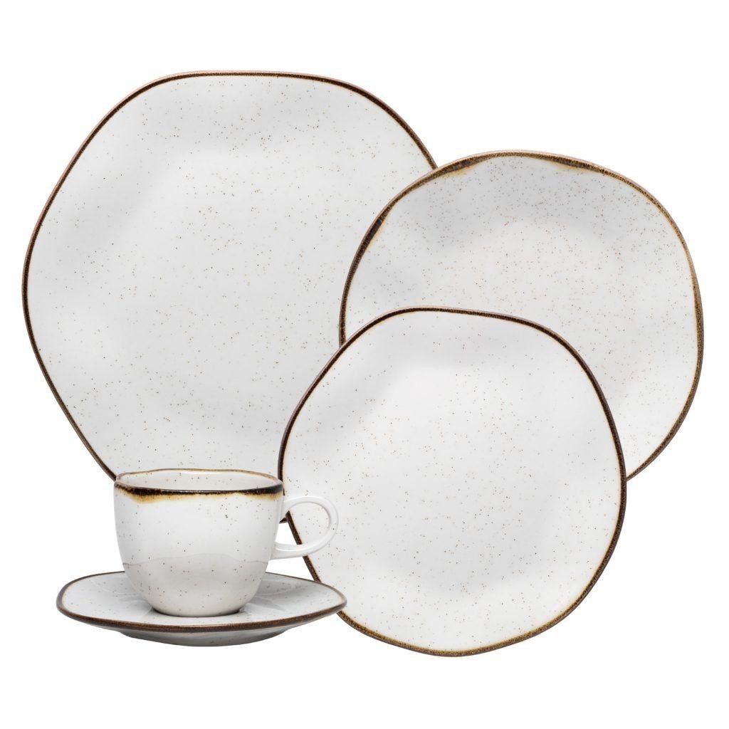 Jogo de Jantar 30 Peças Porcelana Chá Maresia Oxford